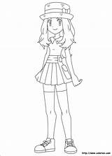 Coloring Pokemon Pages Serena Coloriage Template sketch template