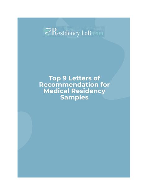 strong letter  recommendation  medical residency sample  guide