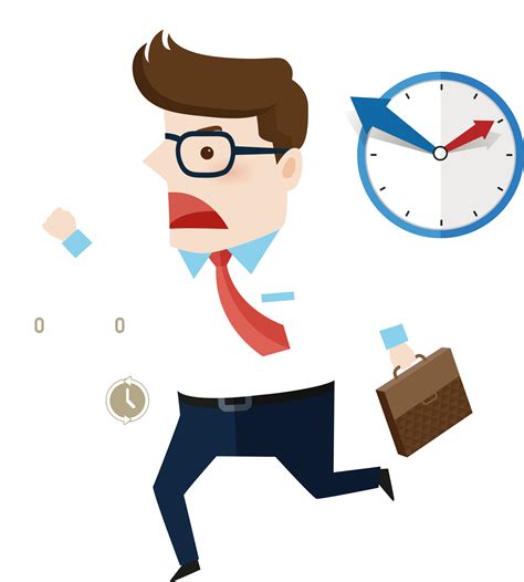 Cartoon Man Running Late For Work Png Download 1724