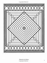 Coloring Quilt Patchwork Pages Books Designs Amazon Dover Traditional sketch template