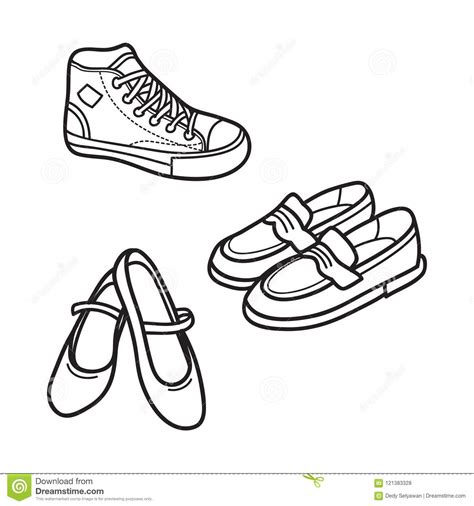 hand drawn shoes icon outline vector design stock vector illustration  beauty drawn