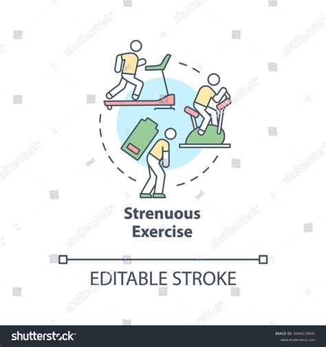strenuous exercise concept icon intense activity stock vector royalty