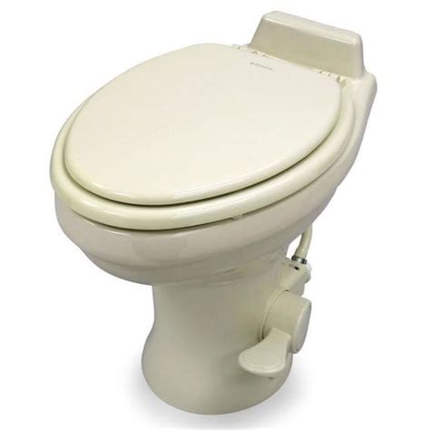 dometic sealand  rv bathroom toilet porcelain foot flush bone toilet porcelain