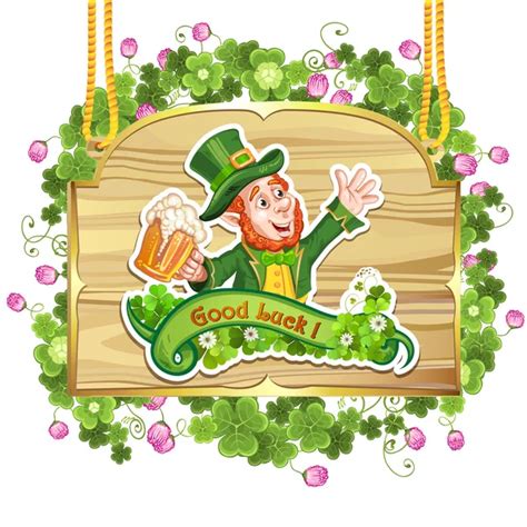 leprechaun drinking beer st patricks day cartoon stock vector