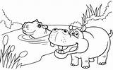 Swamp Hippo sketch template