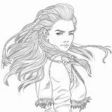Horizon Zero Aloy Dawn Coloring Pages Drawings Game West Forbidden Deviantart Character Choose Board sketch template