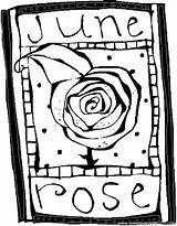 June Coloring Pages Printable Rose Flowers Online Comments sketch template