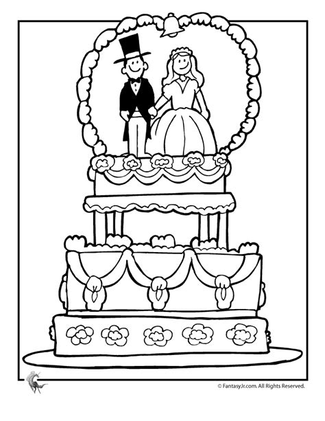 wedding cake coloring page woo jr kids activities childrens