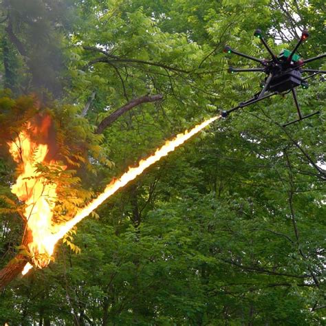 flamethrower drone  shoot   metre long stream  fire drone technology drones