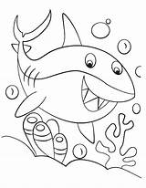 Pages Shark Coloring Scary Getcolorings Great sketch template