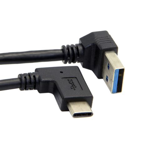 cy reversible usb  usb  type  angled   degree  angled  male data cable  laptop