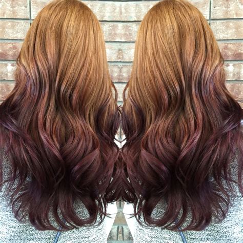 ig gypsybirddd reverse ombre balayage ombre red hair burgundy reverseombre balayage