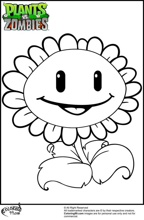 plants  zombies coloring pages sunflower coloring pages plant