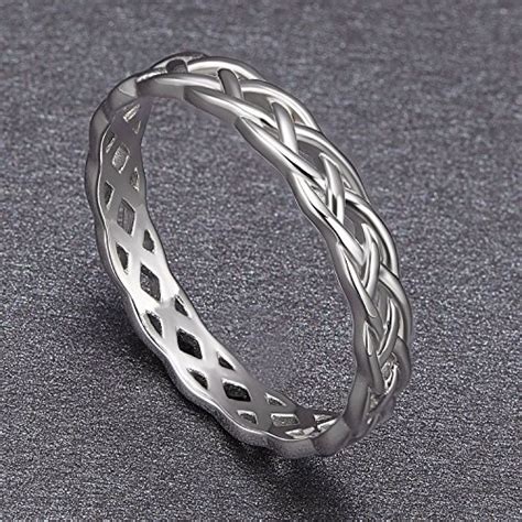 925 Sterling Silver Celtic Knot Eternity Band Ring Engagement Wedding