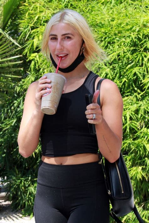 emma slater gets a healthy drink after her work out at f45