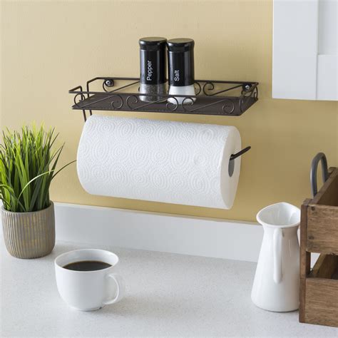 home basics scroll collection wall mounted paper towel holder  basket bronze walmartcom