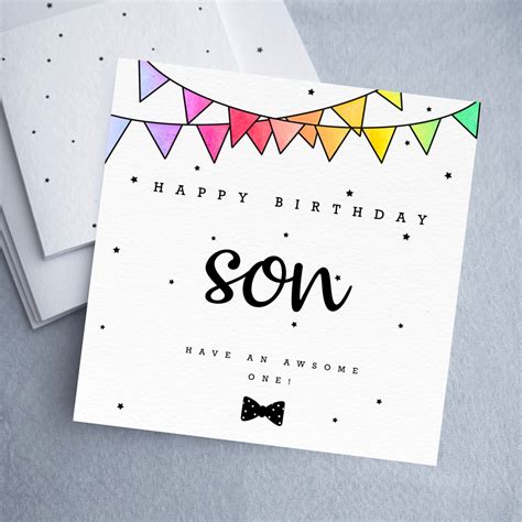 instant  son birthday card digital printable card etsy