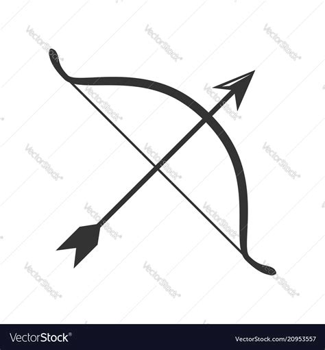 simple bow  arrow silhouette symbol design vector image