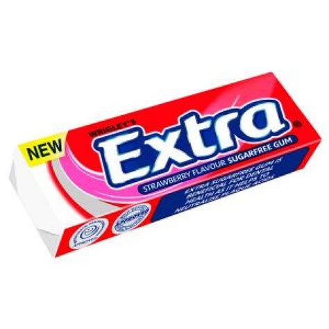 wrigleys extra strawberry flavour sugarfree gum  pieces approved food