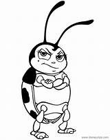 Coloring Life Bug Pages Francis Disneyclips Crossed Arms Standing sketch template