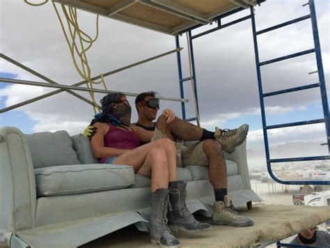 burning man participants take dust storm in stride