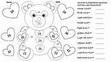 Bear Teddy Bilingual Multiplication Color Subject sketch template