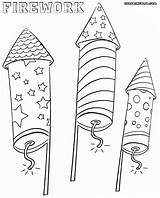 Fireworks Coloring Pages Printable Template Firework sketch template