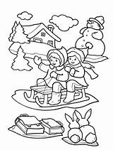 Winter Coloring Pages Printable Kids Sheets Print Seasons Toddlers Scribblefun Clothes A4 Source Wonder Theshinyideas Sledding sketch template