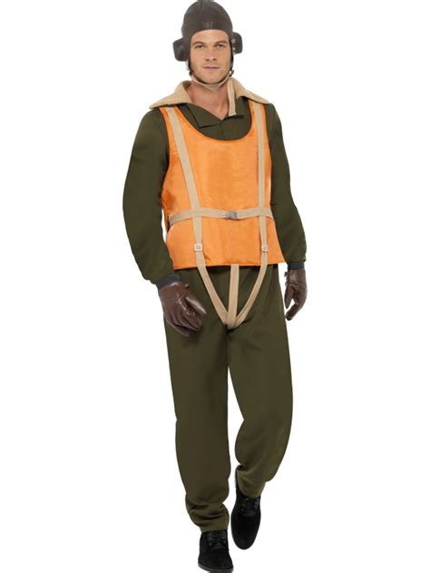 New 1940s Wwii Fighter Pilot Aviator Mens Fancy Dress Stag Party