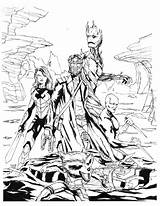 Guardians Galaxie Gamora Gardiens Colorier Marvel Coloriages Enfants sketch template