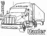 Pages Semi Sheets Wheeler Tractor Rig Kenworth Cliparts Coloringtop Getcolorings Dump sketch template