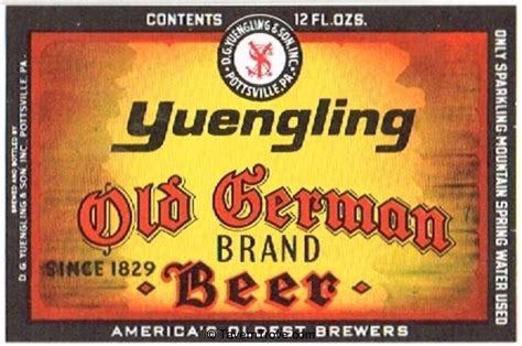 Item 17502 1970 Yuengling Old German Beer Label