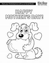 Coloring Sheet Dog Sheets Mothers Mother Cat sketch template