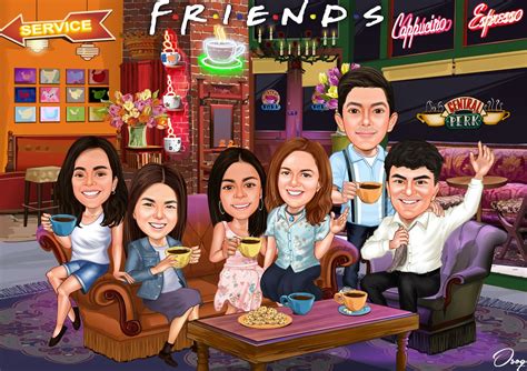 Friends Tv Show Cartoon Online Caricature Caricature From Photo