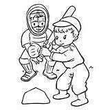 Baseball Playing Coloring Pages Kids Outside Twins Toddlers Color Minnesota Getcolorings Two Printable Player sketch template