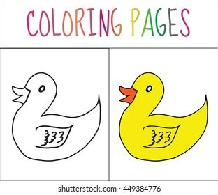 coloring book page duck sketch color stock vector royalty