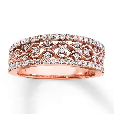 antique  diamond wedding ring band  rose gold jeenjewels