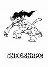 Pokemon Infernape Bestcoloringpagesforkids Hellokids Legendarios Pokemones sketch template