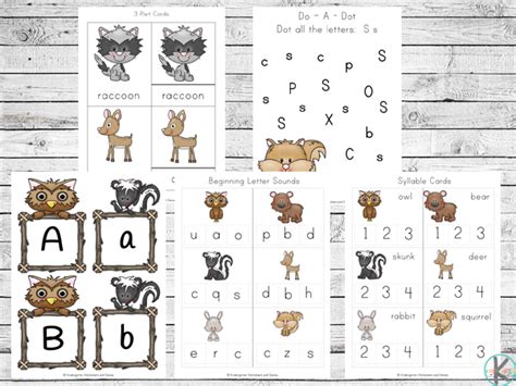 kindergarten worksheets  games  forest animals worksheets