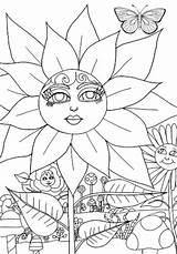 Coloring Garden Magical Flower Pages Adult Book Color sketch template
