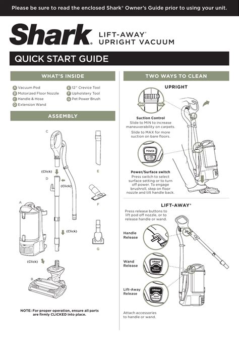 shark zu quick start guide manualzz