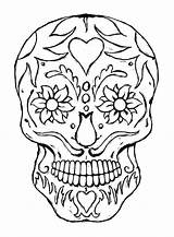 Coloring Pages Cool Teenagers Library Clipart Folk Skull Mexican Kids sketch template