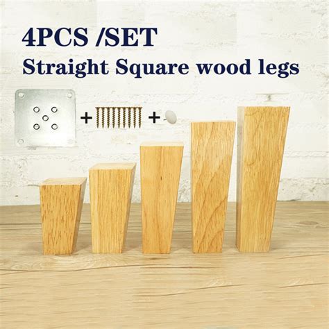 square wooden furniture legs pcs straight oblique legs etsy