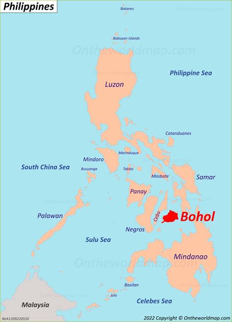 bohol island map philippines detailed maps  bohol island