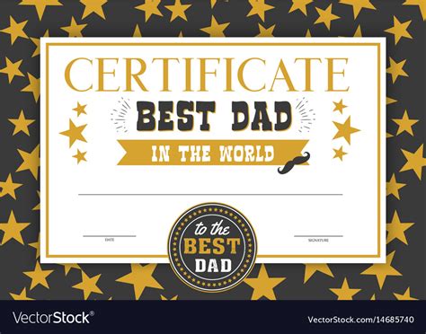 dad   world certificate royalty  vector image
