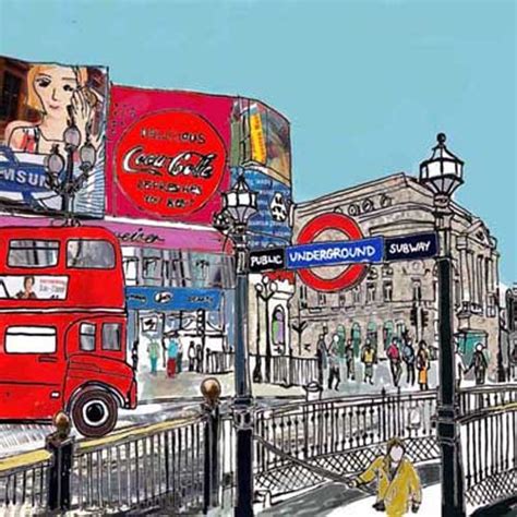 London Print Piccadilly Circus By Emmeline Simpson