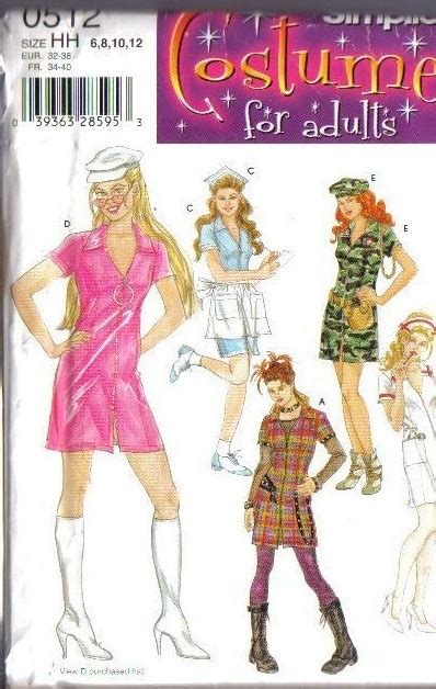 Simplicity Adult Halloween Costume Sewing Pattern Unisex And Sexy Misses