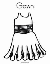 Coloring Dress Gown Pages Noodle Twisty Library Clipart Favorites Login Add Twistynoodle Print Cursive Comments sketch template