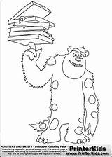 University Pages Coloring Monsters Monster Sulley Colouring Printerkids Inc Birthday sketch template