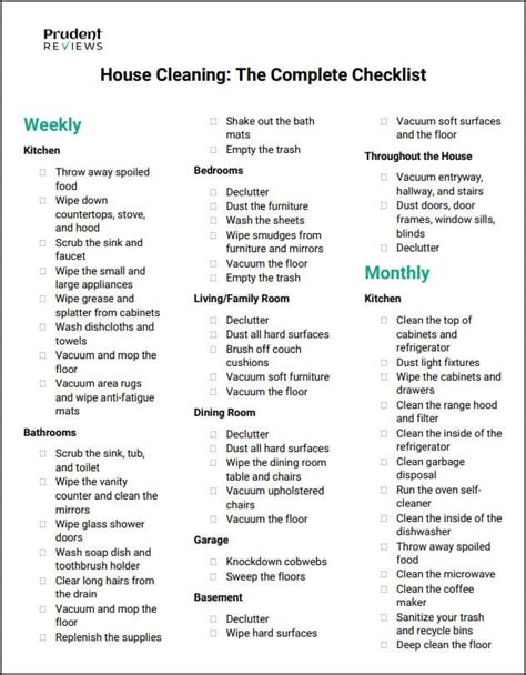 professional house cleaning checklist printable stepsjuli